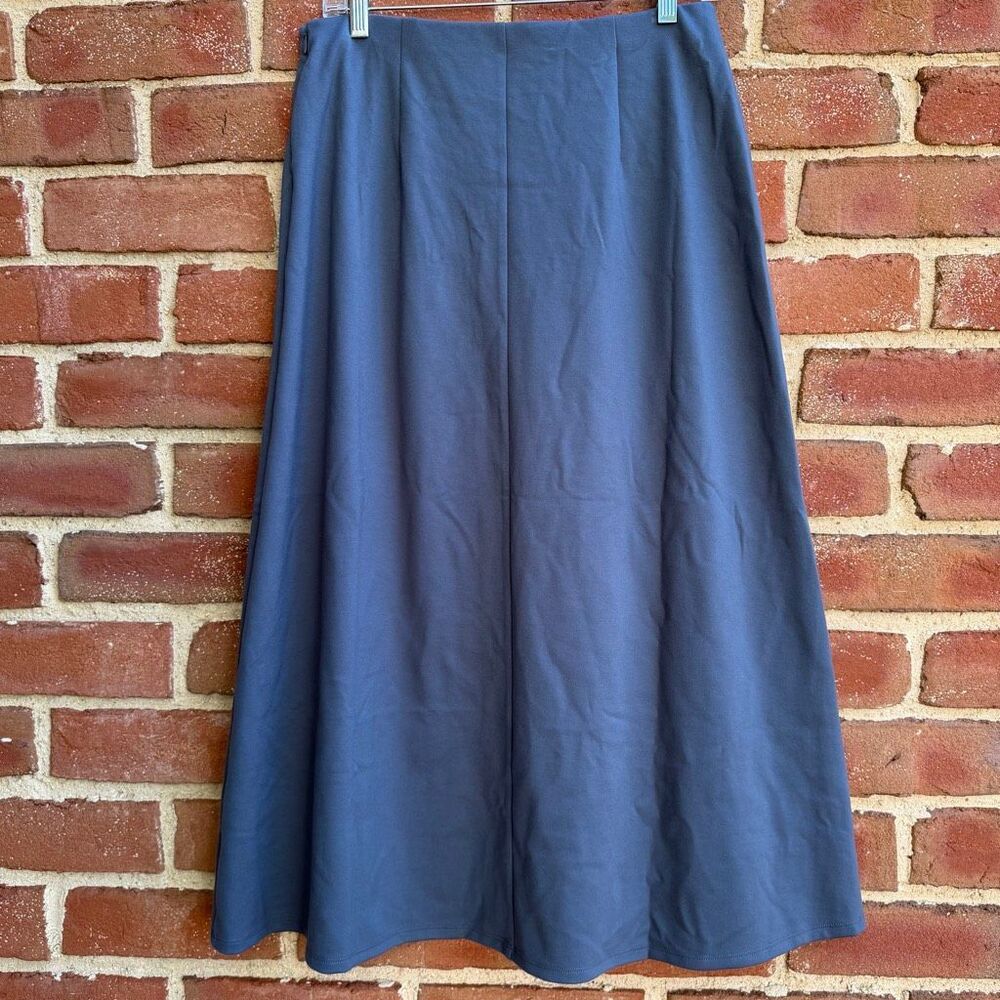 Eileen Fisher $188 Lightweight Ponte A-Line Skirt Eclipse medium NEW - Picture 2 of 16